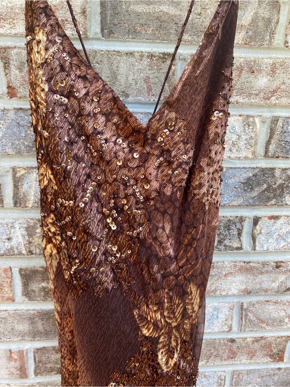 Rare Vintage Y2K Shaina June Beaded Silk Burnout Fairy Prom Dress - Picture 12 of 16